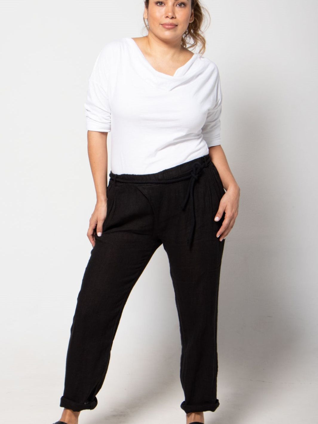 Casual Linen Pants - Olive