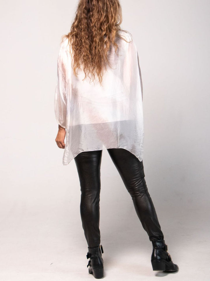 Silk Tie-Dye Blouse - Sand