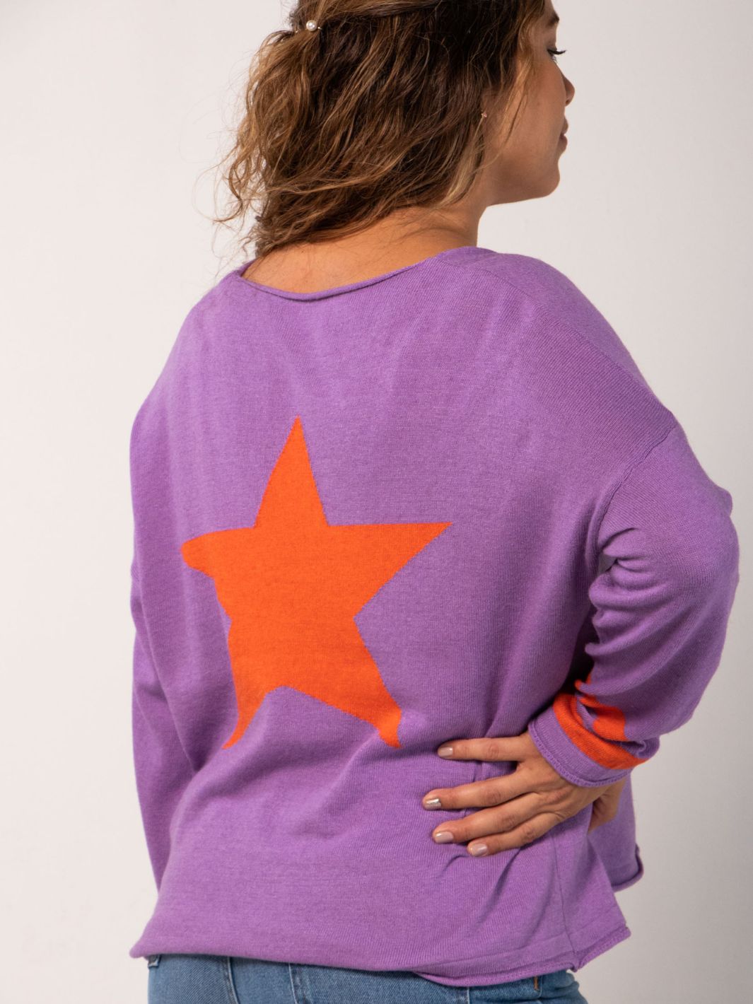 Star Quality V Neck Sweater - Pink