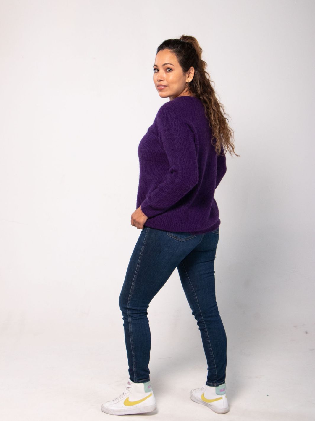 Celene V Neck Knitted Sweater - Camel
