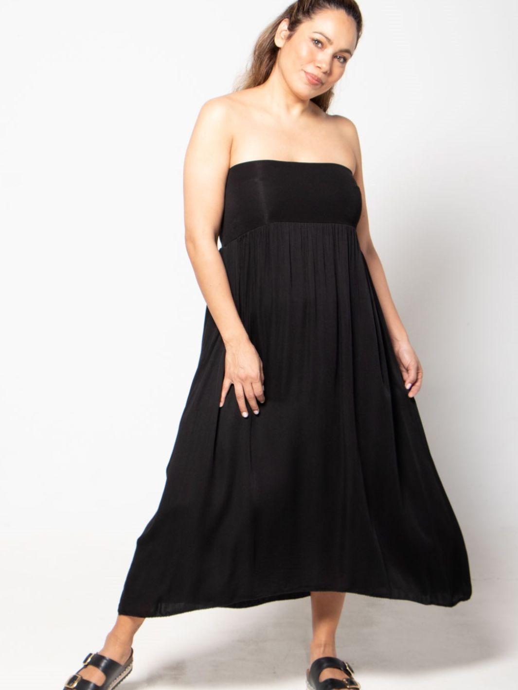 Sleeveless Skirt Dress - Black