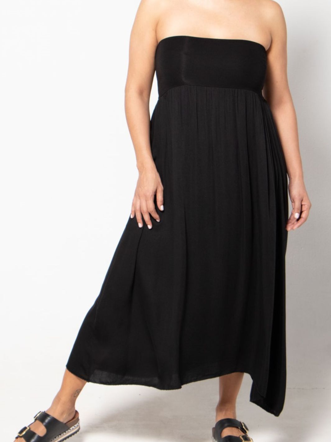 Sleeveless Skirt Dress - Black