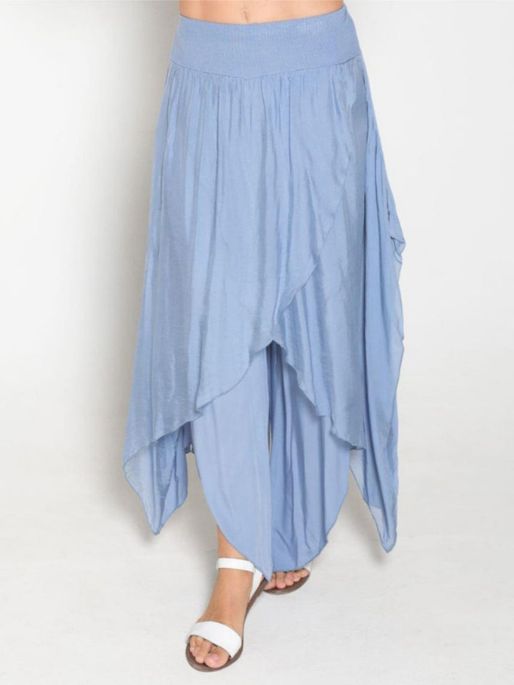 Silk Aladdin Pants - Blue Grey