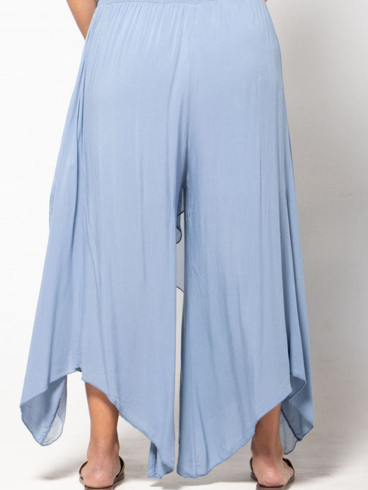 Silk Aladdin Pants - Blue Grey