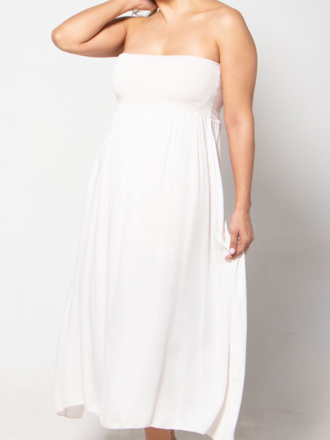 Sleeveless Skirt Dress - White