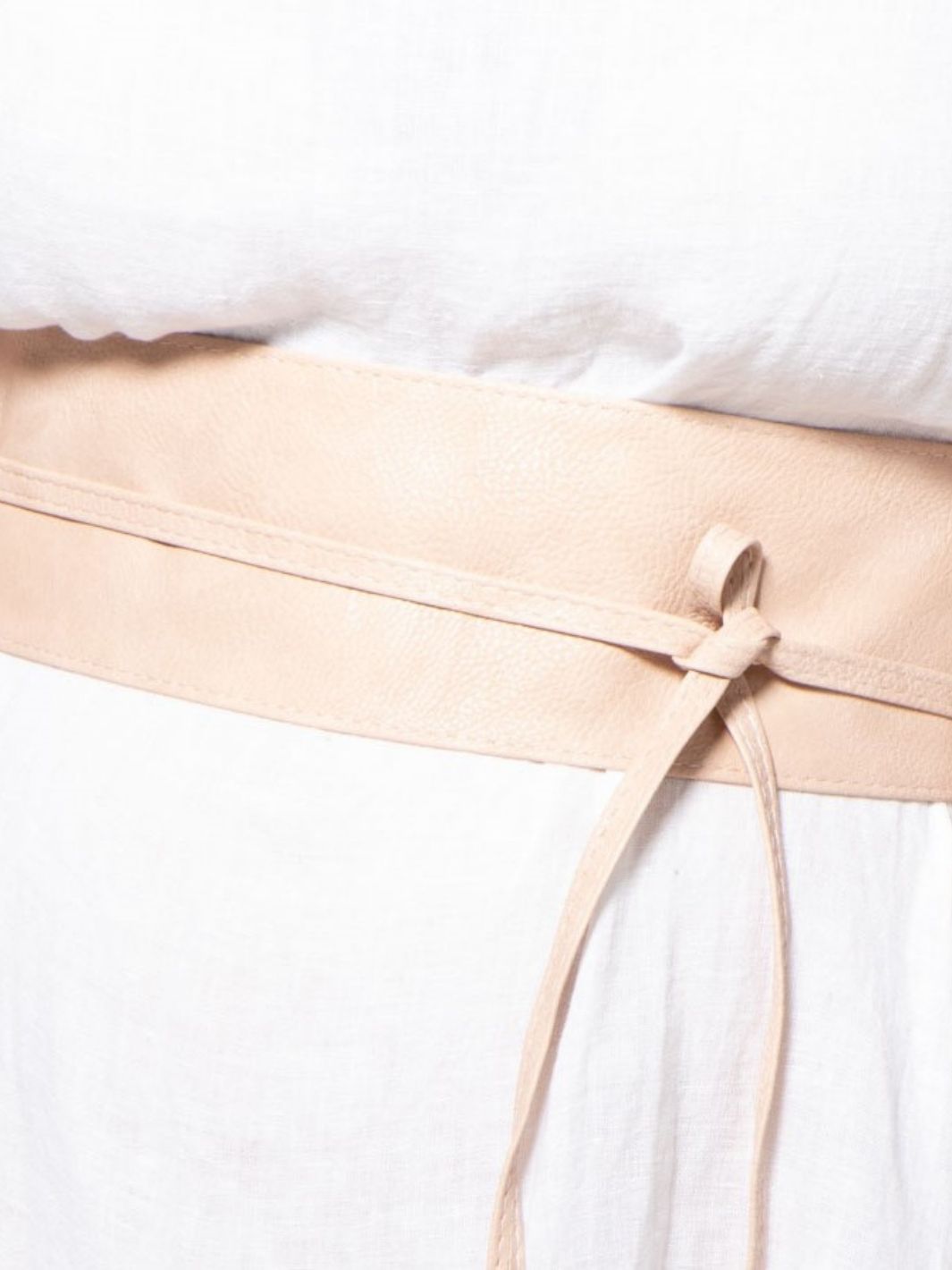 Faux Leather Wrap Belt - Pale Pink