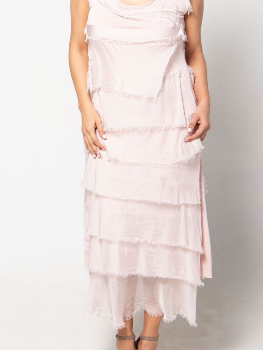 Long Ruffled Dress - Pink