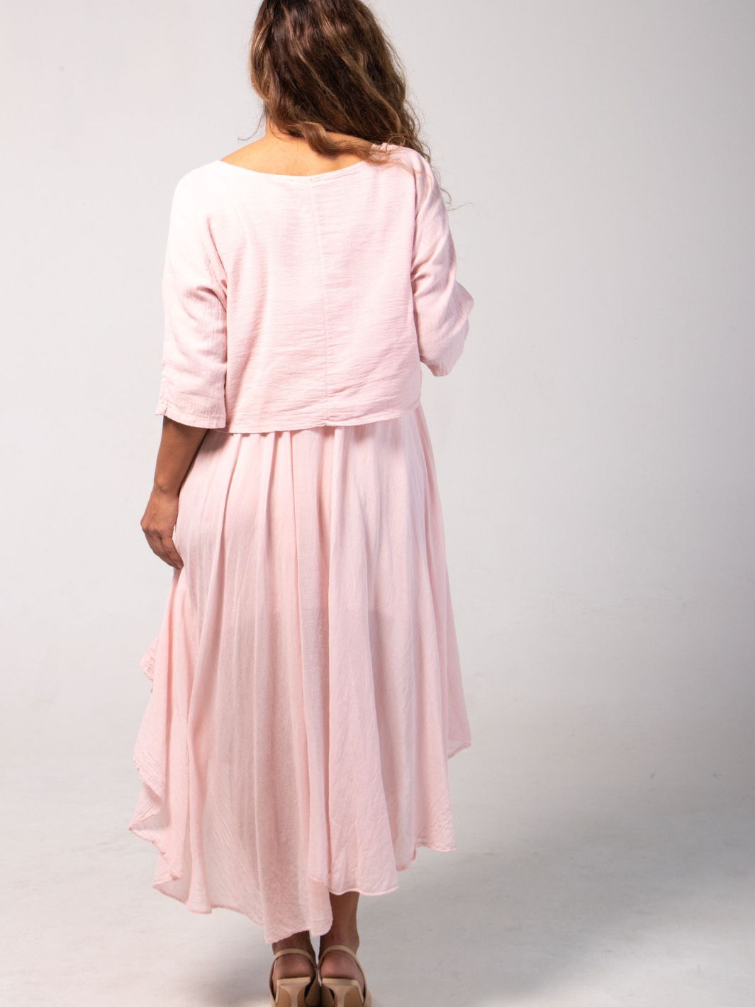 Cotton Maxi Dress & Top Combo - Pink