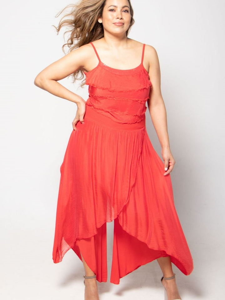 Silk Aladdin Pants - Red