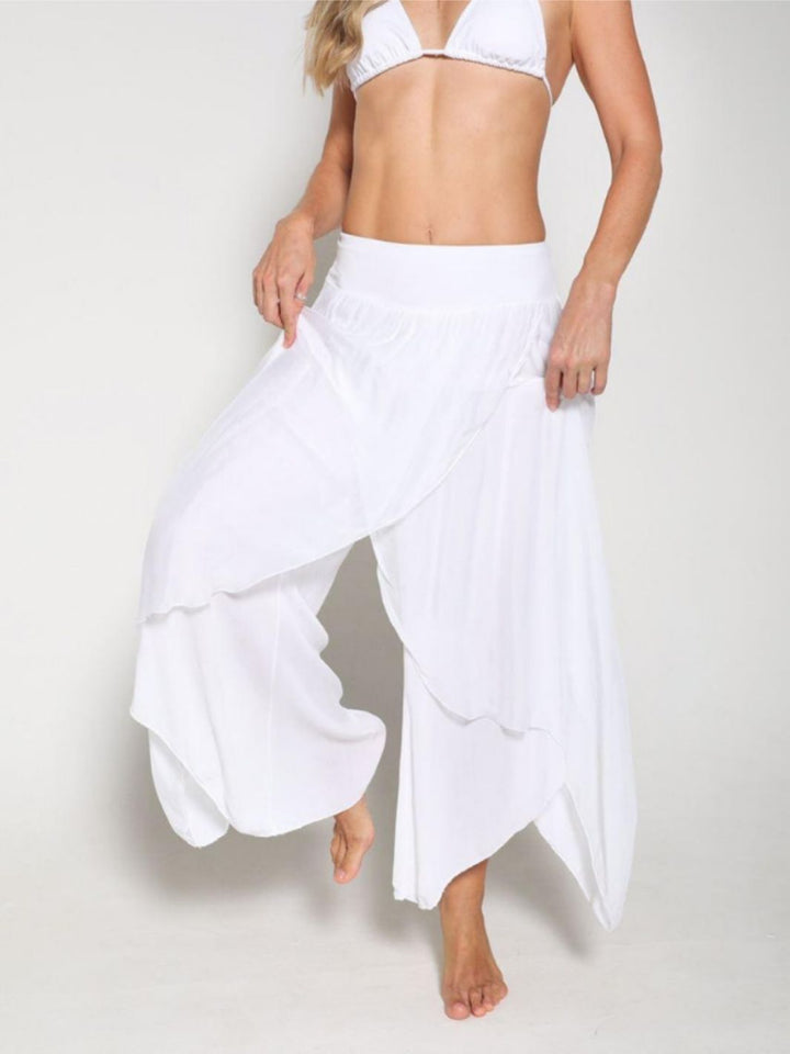 Silk Aladdin Pants - Blue Grey