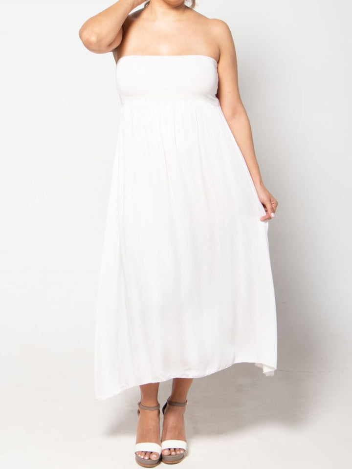 Sleeveless Skirt Dress - White