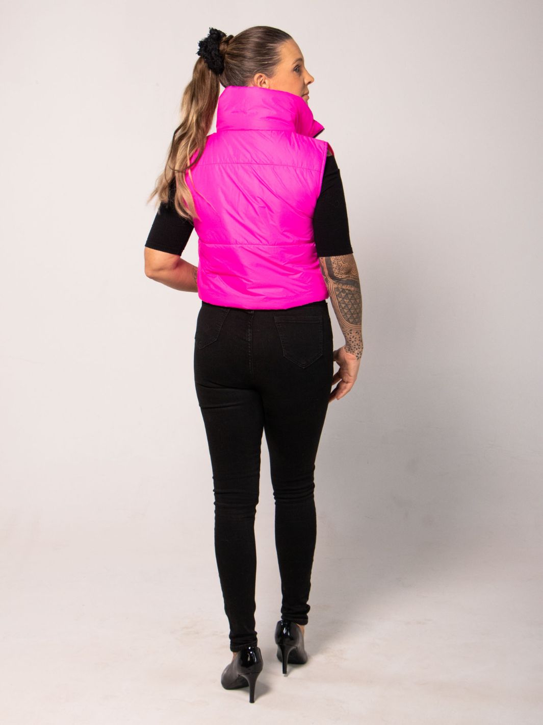 Neon Puffer Vest - Pink