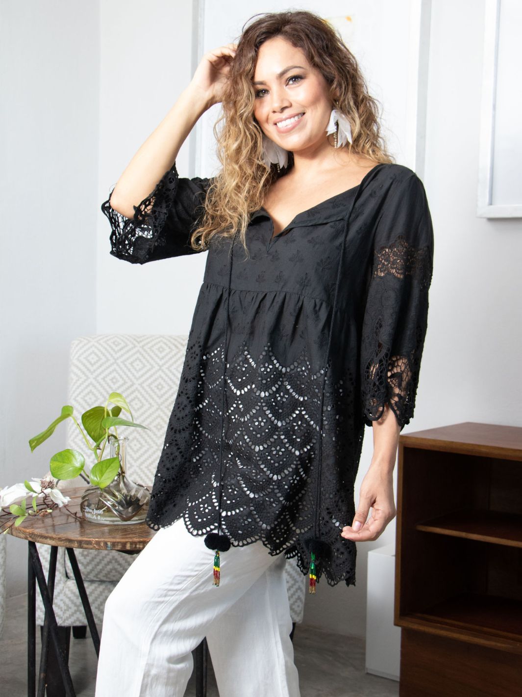 Embroidered Laced Blouse