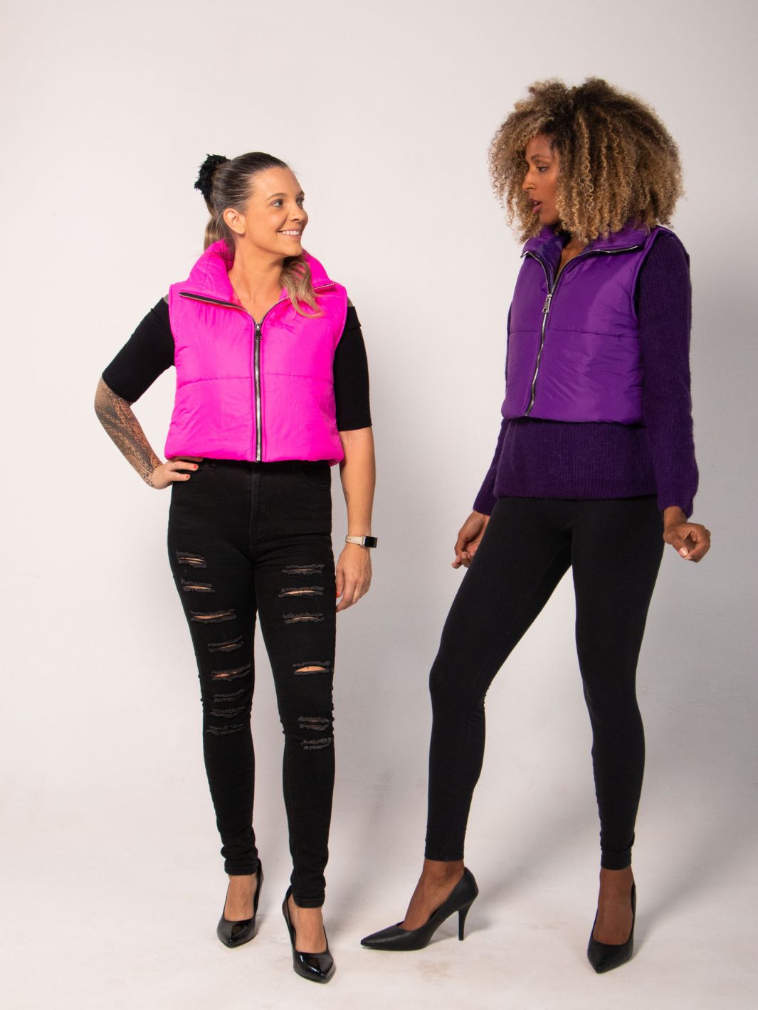 Neon Puffer Vest - Purple