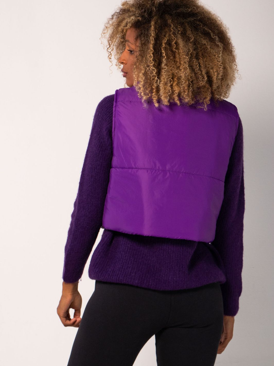 Neon Puffer Vest - Purple
