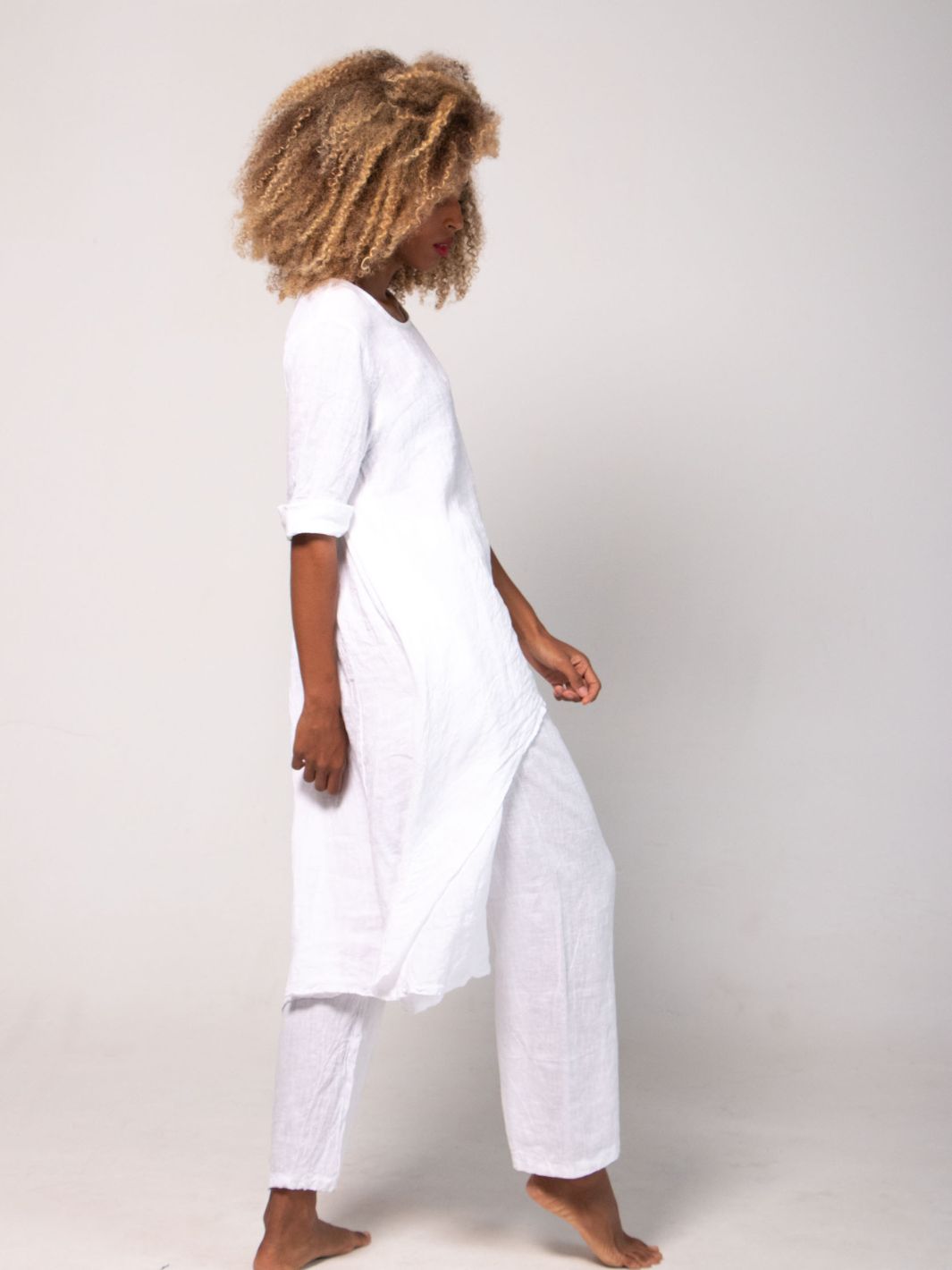 Casual Linen Pants - White
