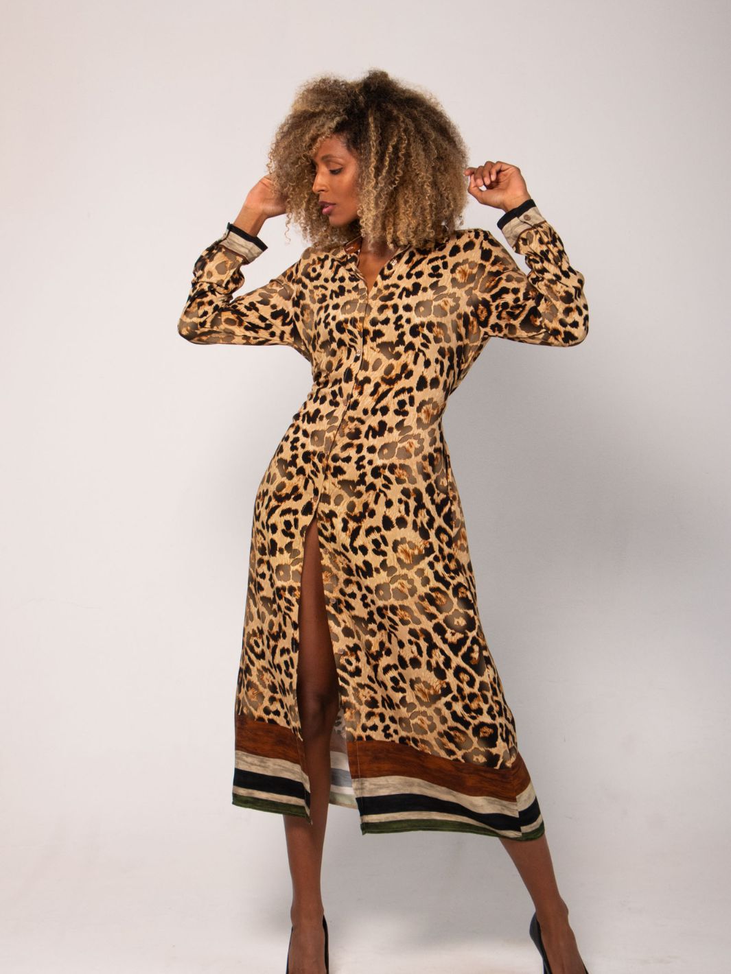 Leopard Buttoned Dress