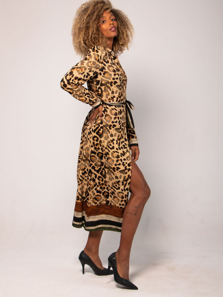 Leopard Buttoned Dress