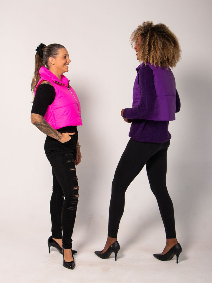 Neon Puffer Vest - Pink