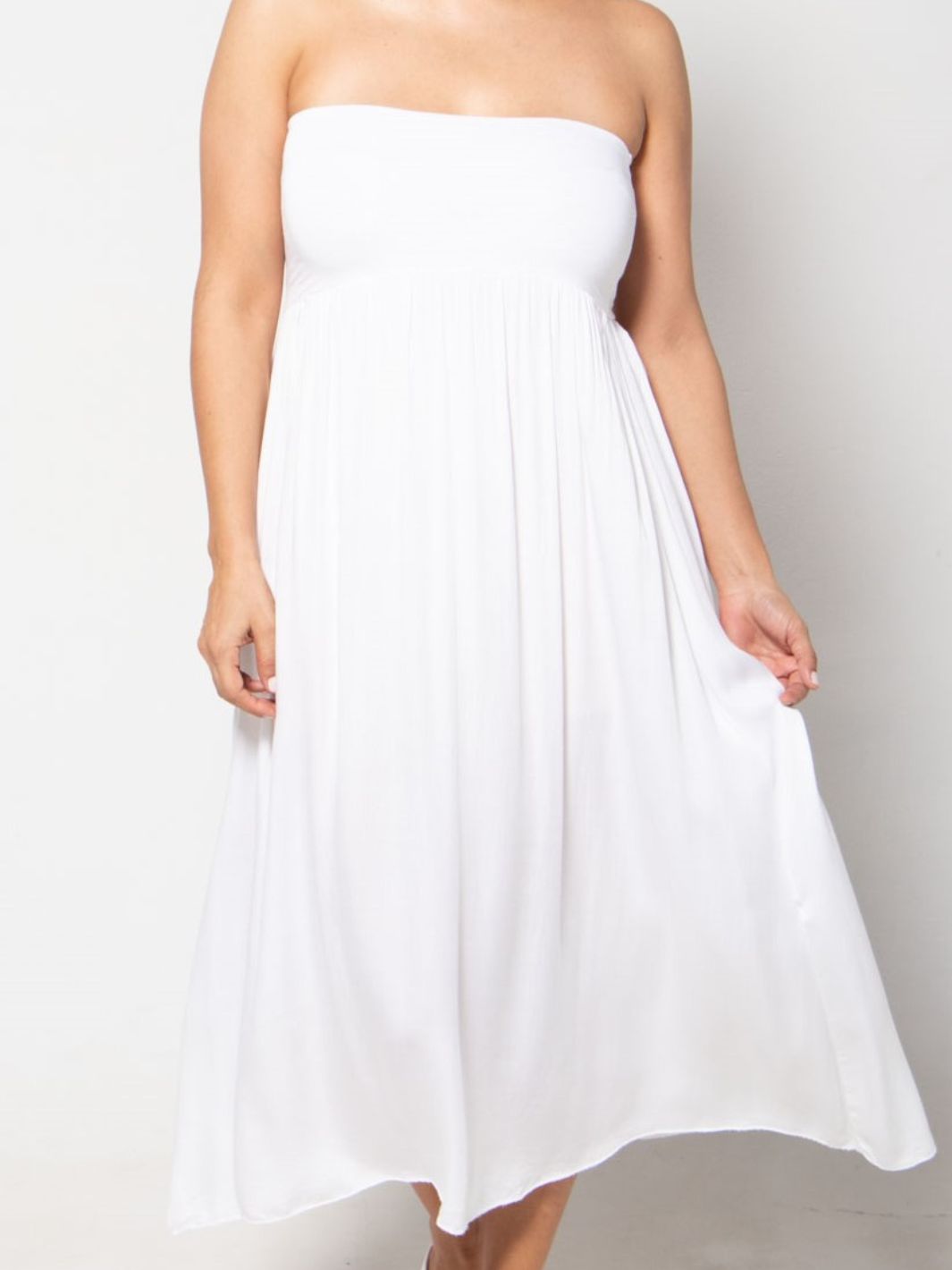 Sleeveless Skirt Dress - White