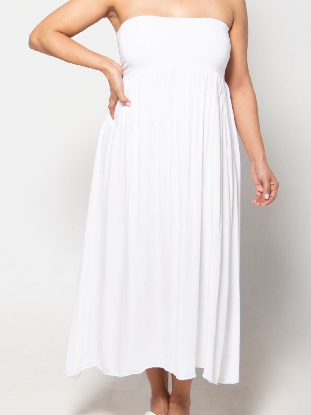 Sleeveless Skirt Dress - White