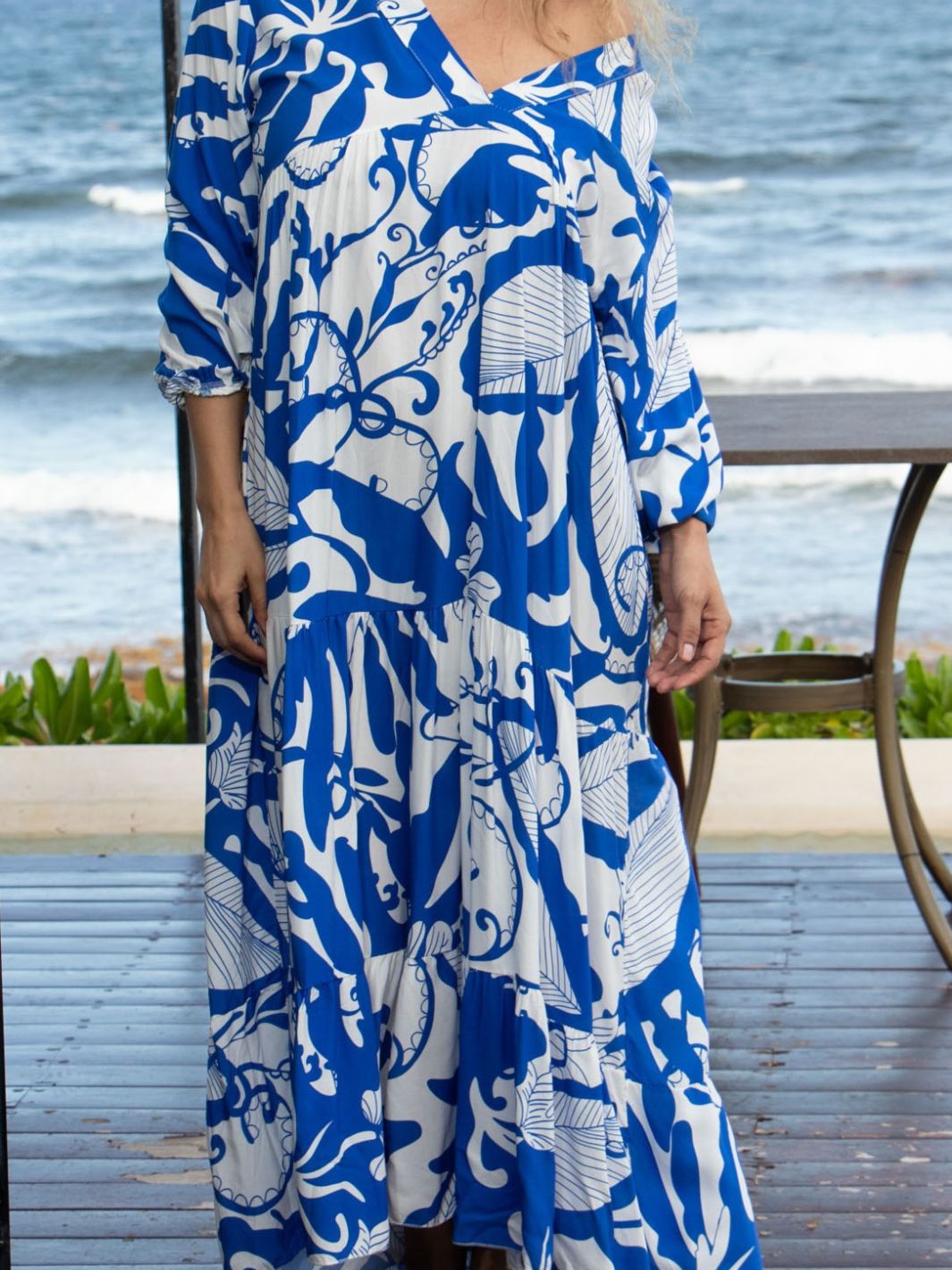 Floral Printed Dress - Blue